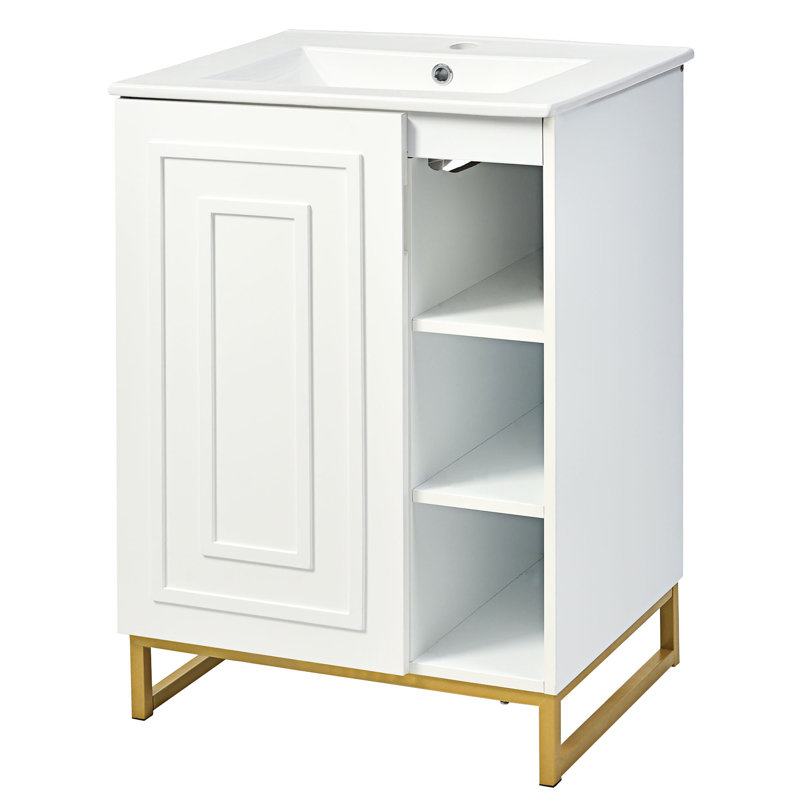 Taryn 18'' Single Bathroom Vanity with Ceramic Top