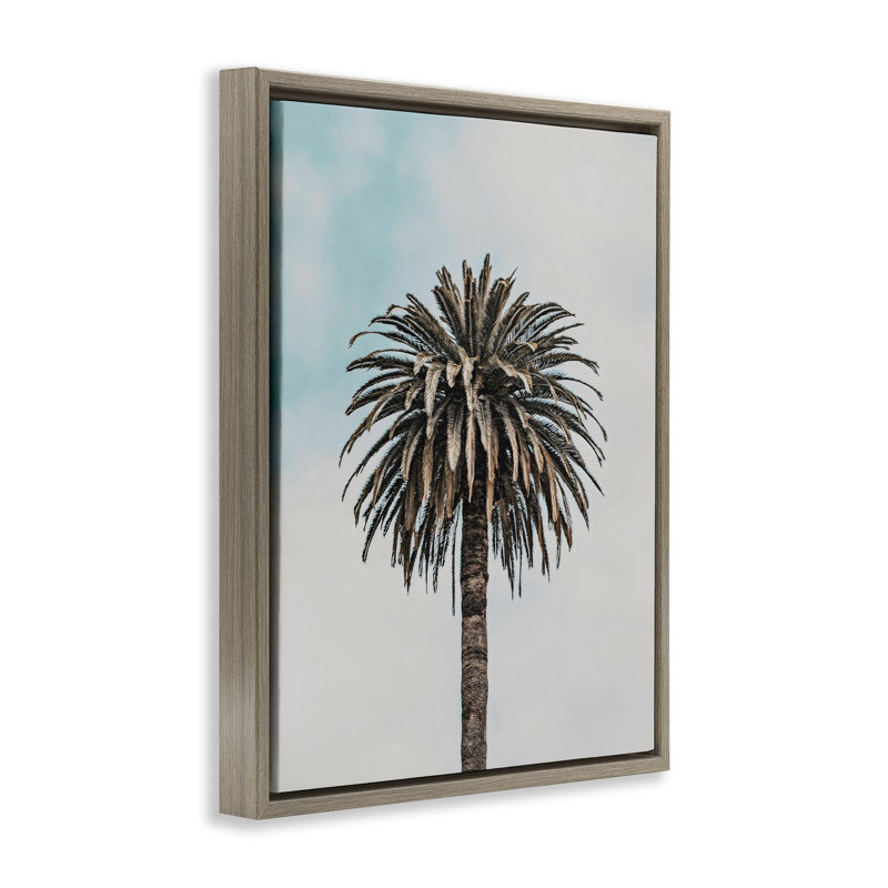 Cadre flottant Centric Elegant Palm, design par LSR Design Studio, H 21 po x l 17 po, Cadre flottant orme Montalcino
