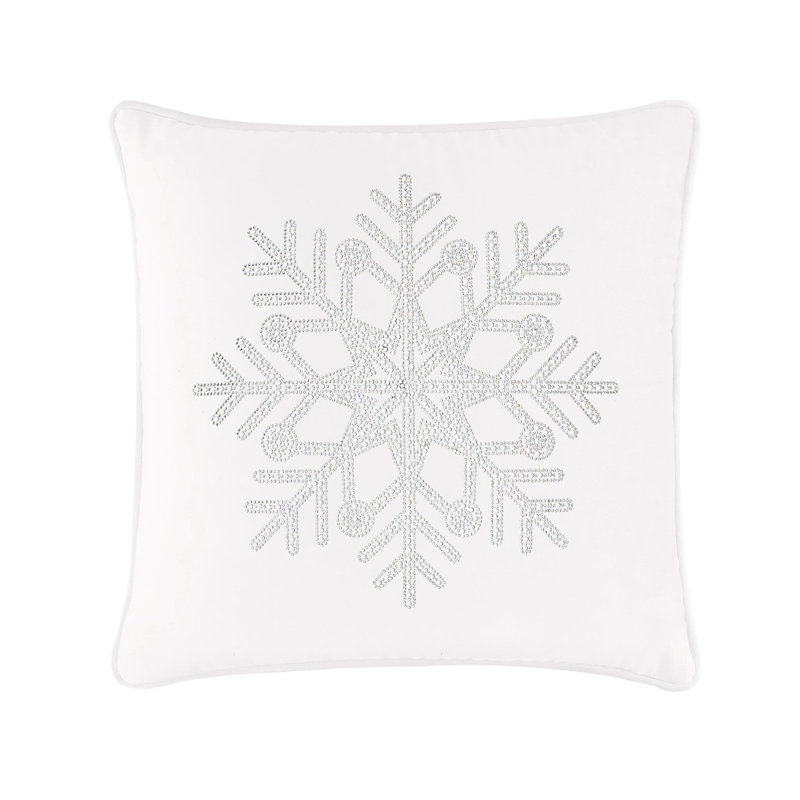 Coussin Sparkles Home Insert luxueux en plumes | Décor et décorations d'hiver, 16 po x 16 po, Blanc