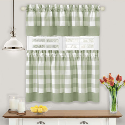 Anthe Gingham Tailored Kitchen Curtain