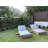 Jess Teak Single Chaise Lounger White Cushions