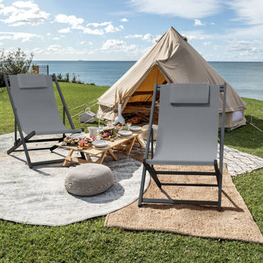 Fitzhugh Folding Beach Chair with Cushion Birch Lane Color: Brown