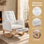 Chaise berçante d'intérieur rembourrée avec repose-pieds et poche latérale-436535789