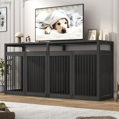 Meuble télé avec cage pour chien 87In Farmhouse