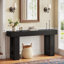 Console 63 po, canapé rectangulaire en bois naturel, console décorative pour entrée, couloir et salon (noir)-690970374