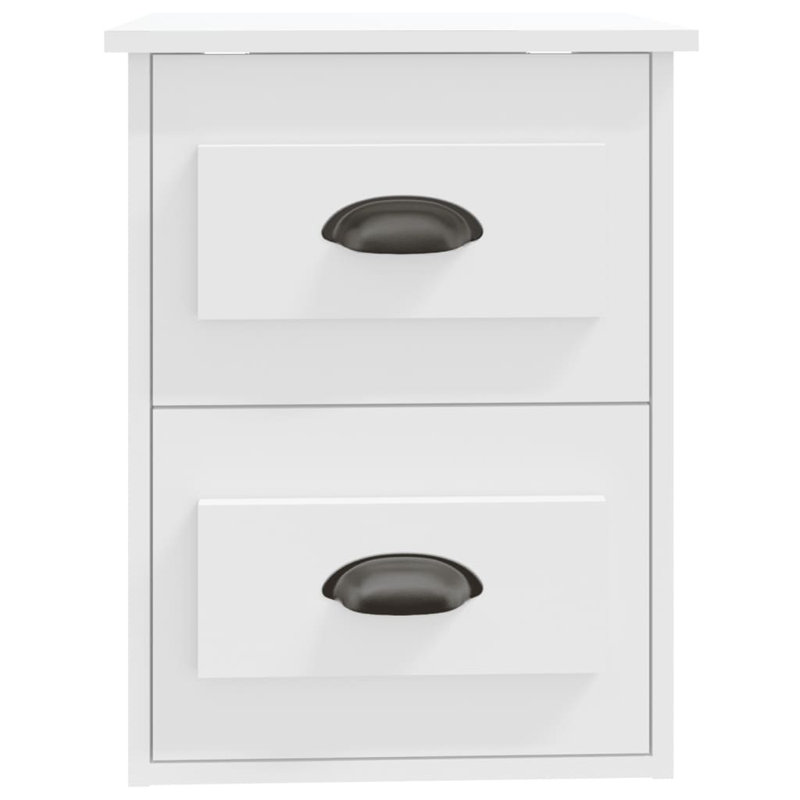 ClassicLiving Wall-Mounted Bedside Cabinet 41.5X36x53cm, White, Set of 2
