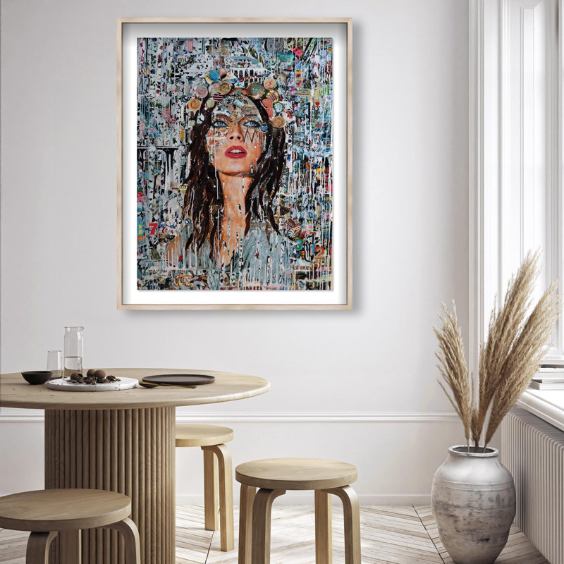 Katy Hirschfeld - Brunettes Have More Fun Print Glam Collage by Oliver Gal, Black Frame, , 46.5"H x 37.5"W, Natural Oak Frame