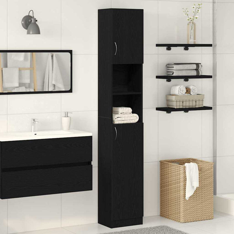 91-2 Bathroom Cabinet, Black Oak