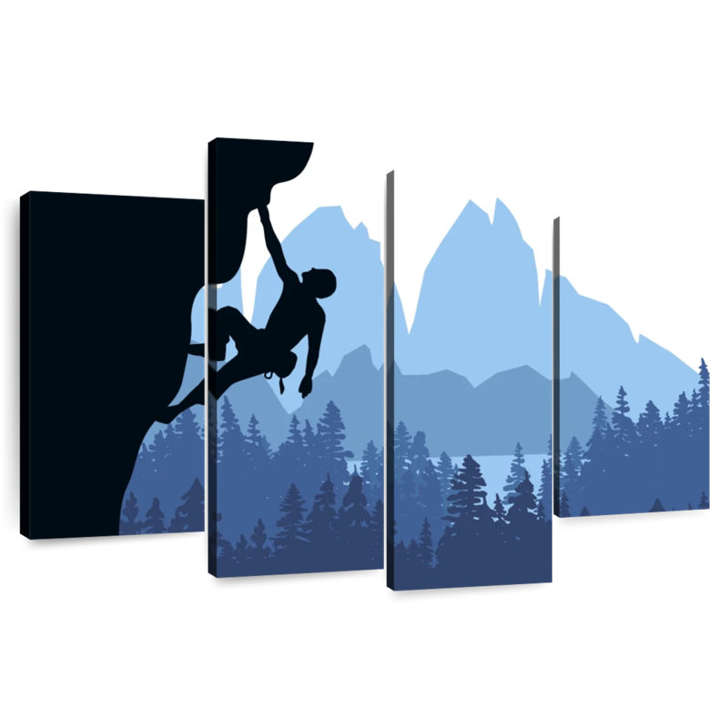 Sireci Winter Rock Climbing Scene, 48" H x 75" W