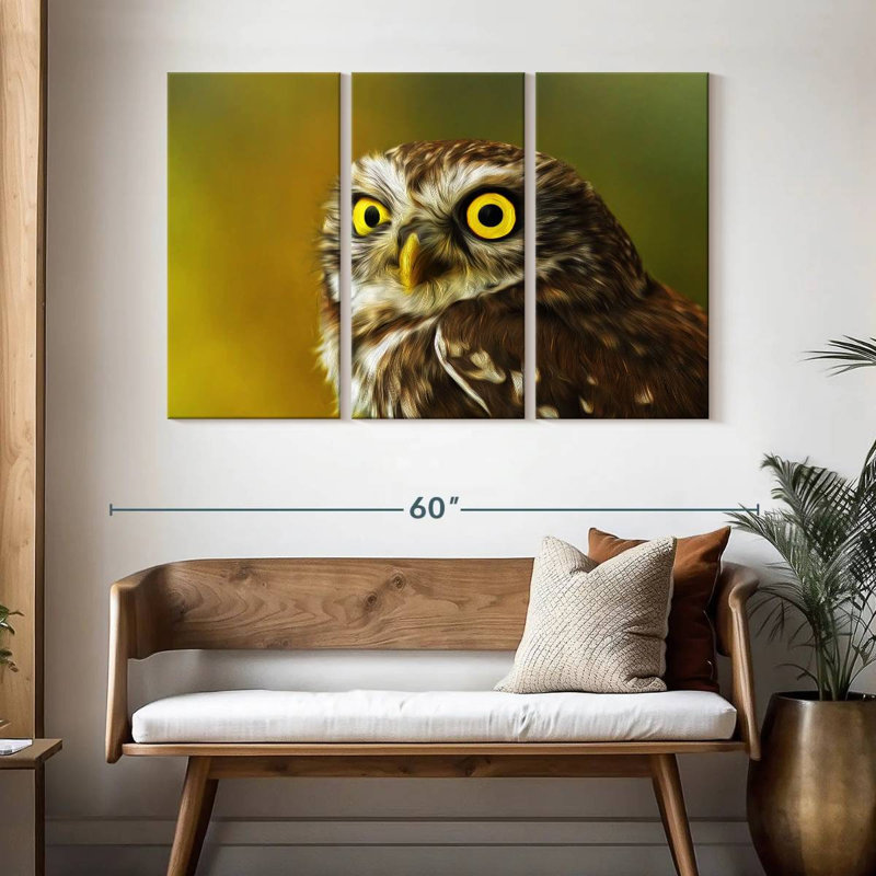 Brampt Cute Little Owl, 32" H x 50" W