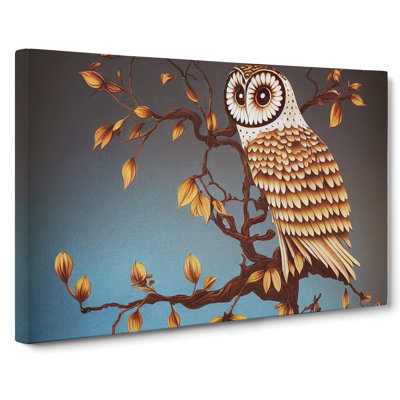 Owl Art Deco Style - Wrapped Canvas