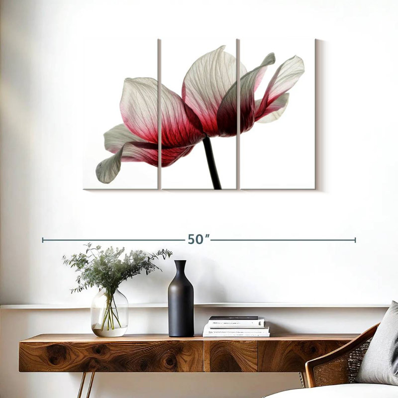 Harnek Red And White Ranunculus, 24" H x 38" W