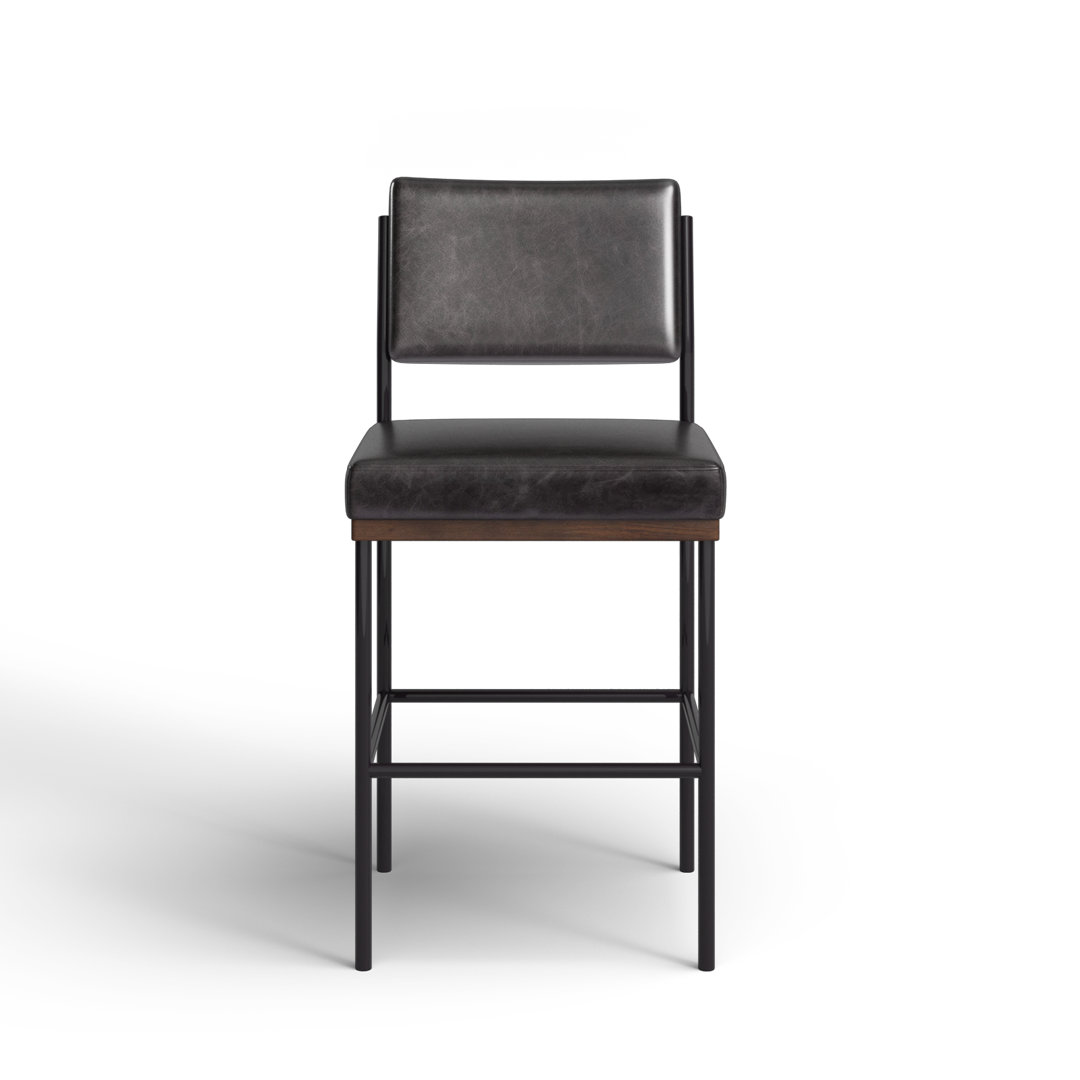 Popovich Upholstered Counter Stool with Metal Frame Birch Lane™ 