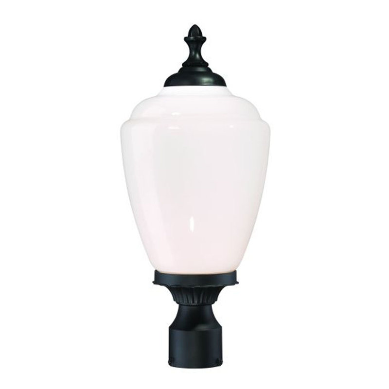 Tête de lanterne noire matte à 1 lumière H 20,25 po Quinton, Opale