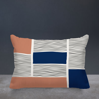 Rapu Abstract Outdoor Reversible Throw Pillow