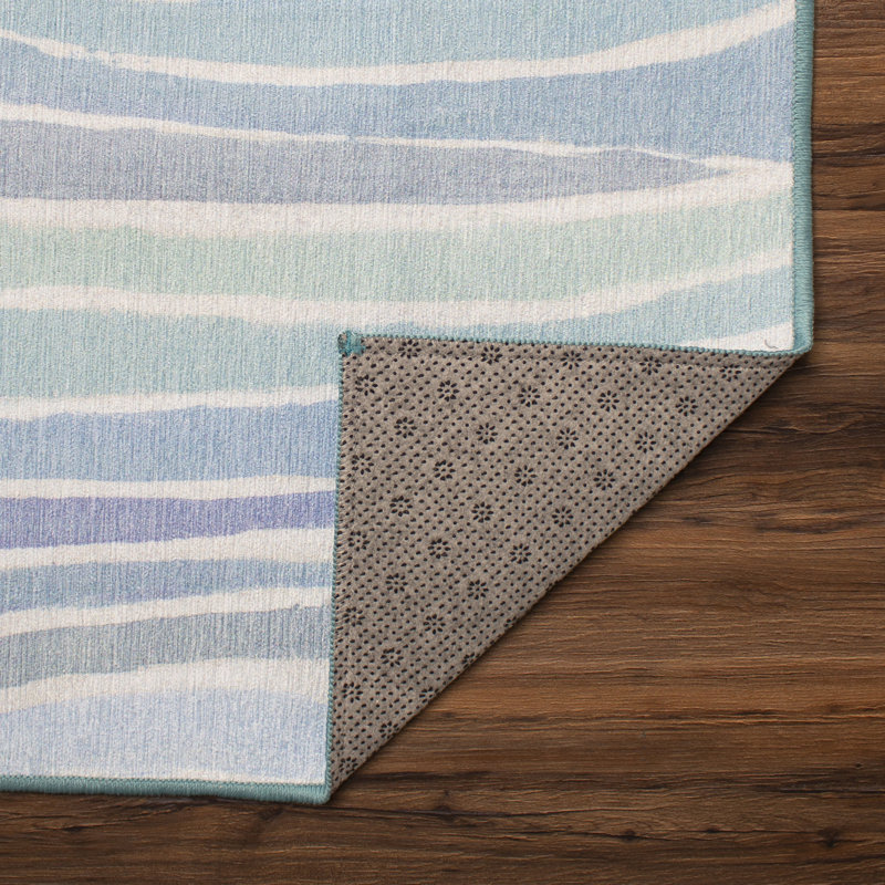 Tapis bleu Waves Ocean, Rectangle 5 pi x 7 pi