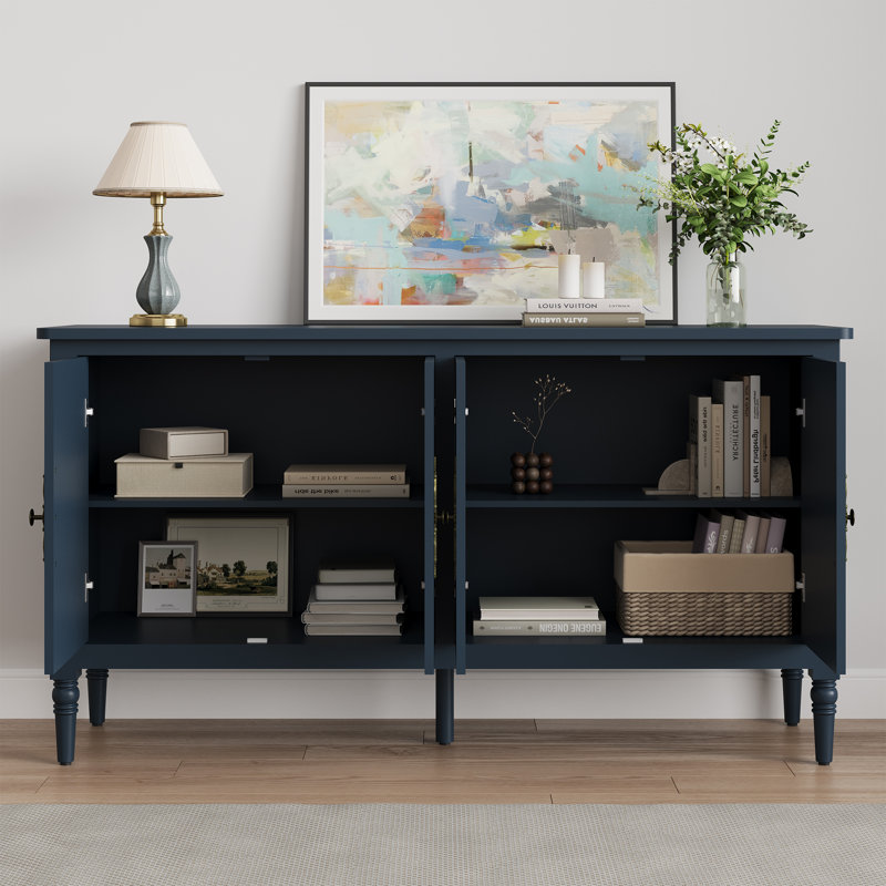 149.6cm Wide Solid Wood Sideboard, Blue