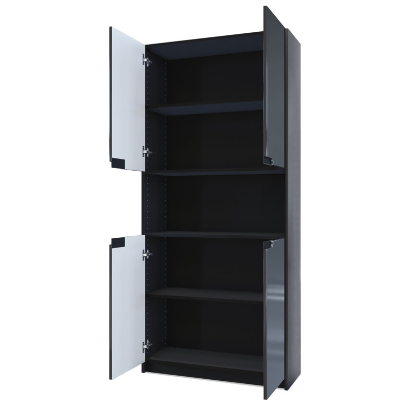 Mazeppa 4 -Door 4 -Shelf, Black