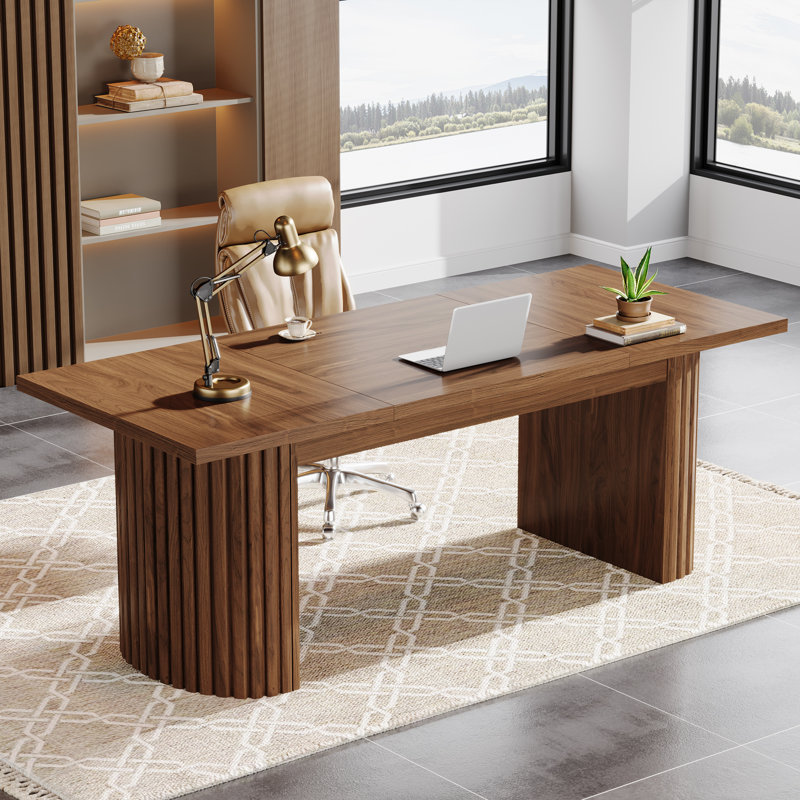 Eldur Executive Desk, Brown