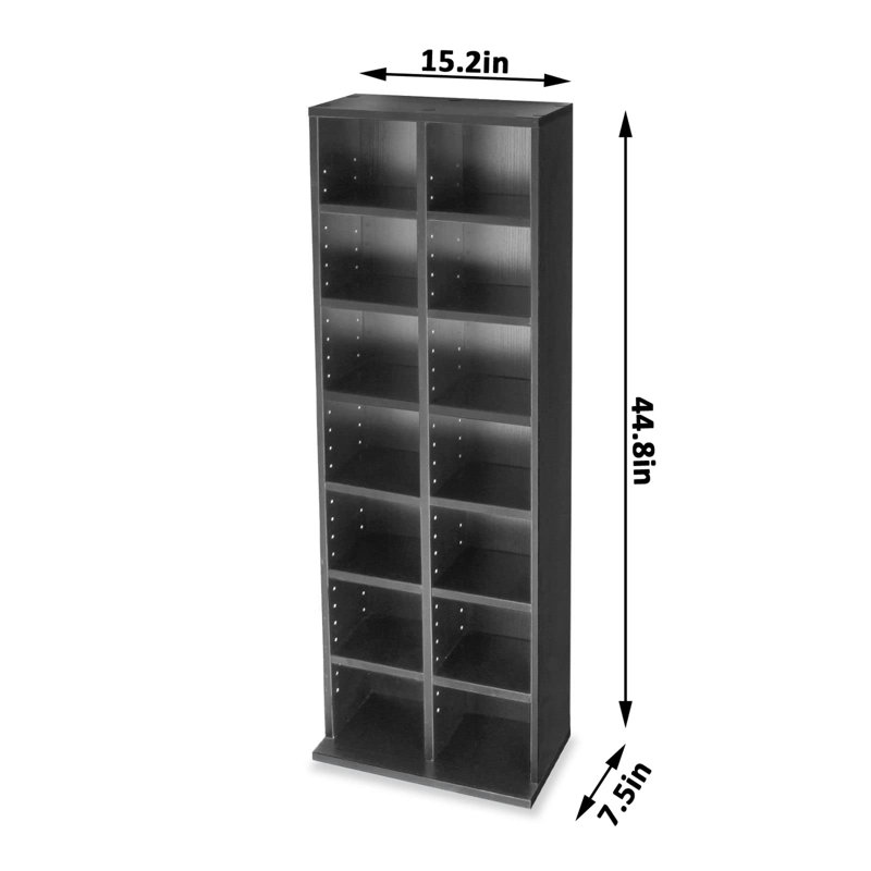 113.8cm H x 38.6cm W Cube Bookcase, Black