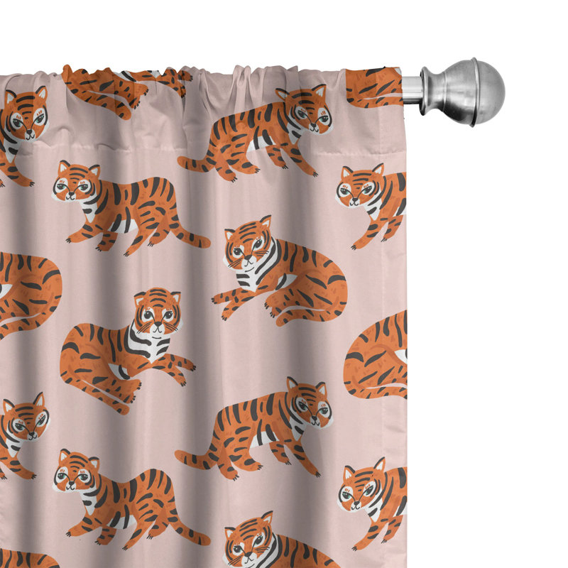 Safari Semi-Sheer Rod Pocket Curtain Panels, 28" x 63"