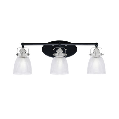 Easton 3 Light Bath Bar With 5" Clear Ribbed Glass
