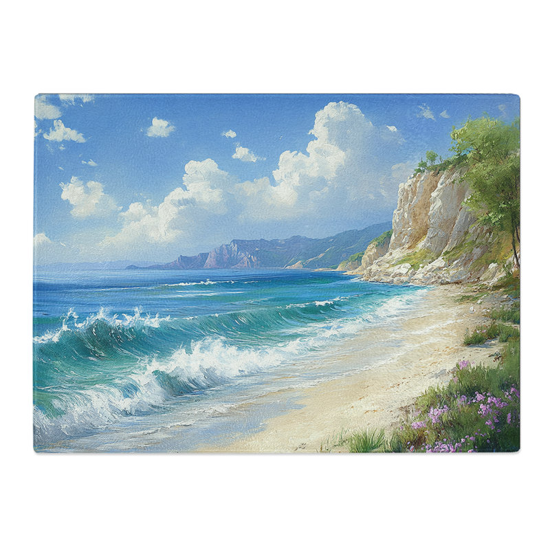 Seascape Ocean  Glass Chopping Board
