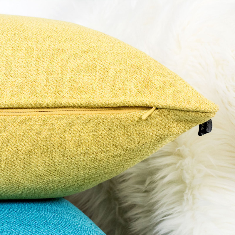 Shyrock Square Pillow Cover & Insert, Mustard