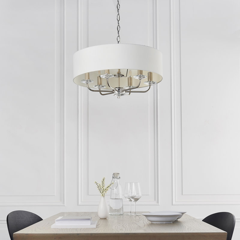 Basilia 6 - Light Drum Chandelier, Nickel