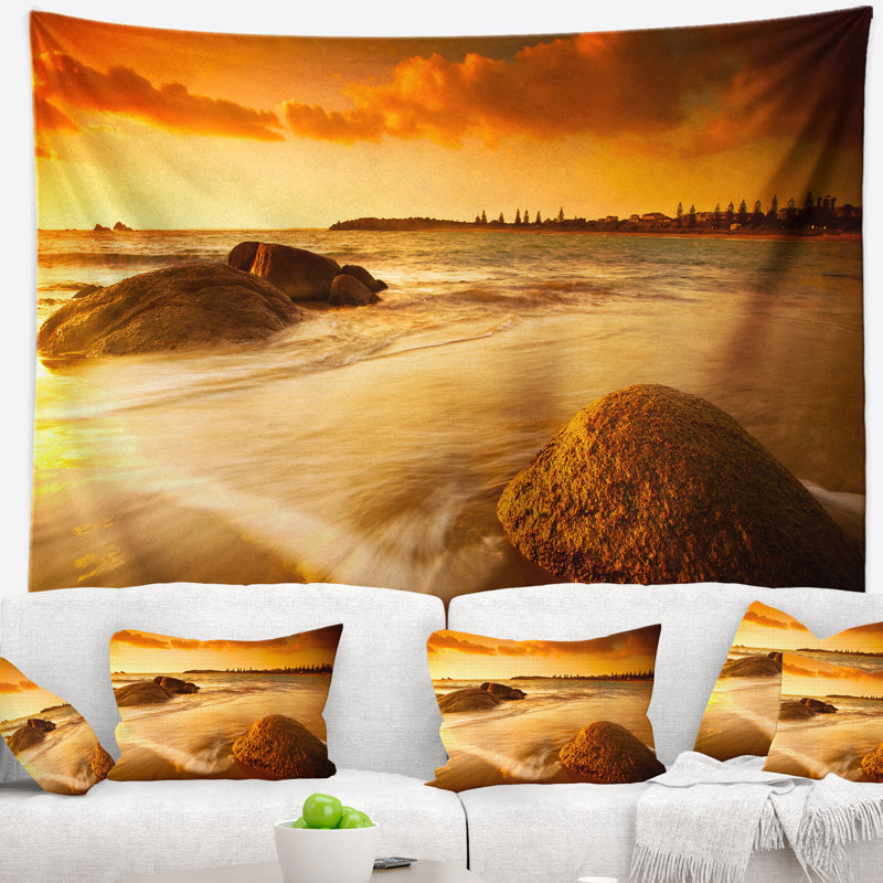 Photographie sun tinted beach tapisserie, H 32 po x l 39 po
