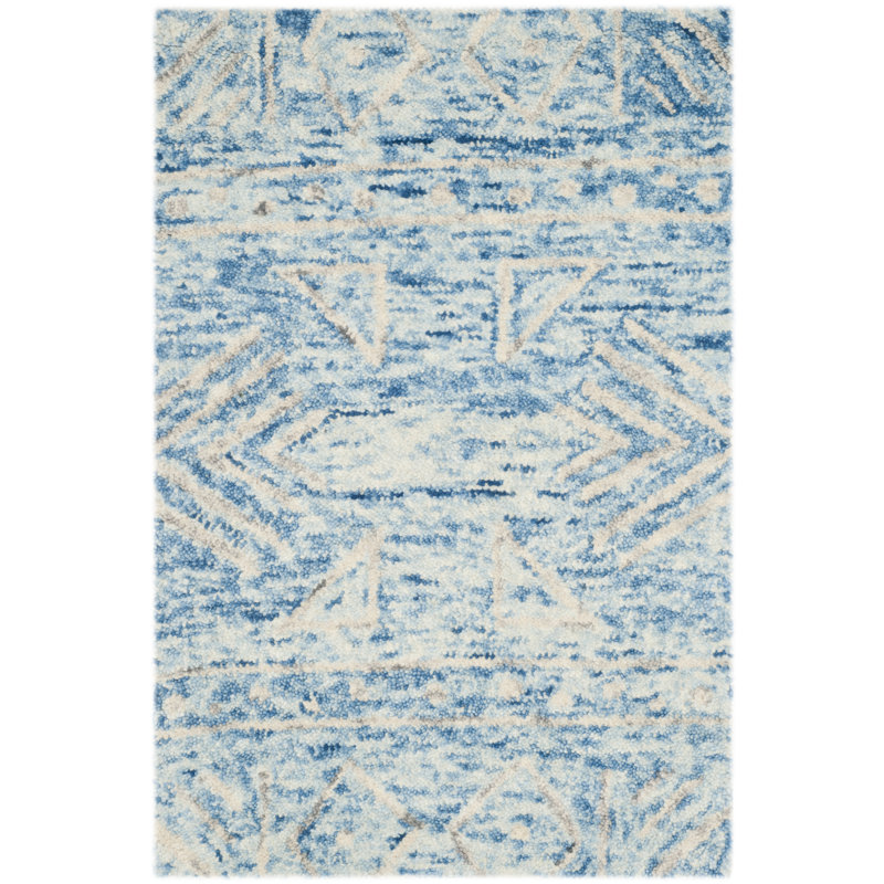 Tapis gris / ivoire noué à la main, Rectangle 8 pi x 10 pi