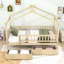 Lit de maison avec tiroirs de rangement et toit Ansam-1431430510-1431430504