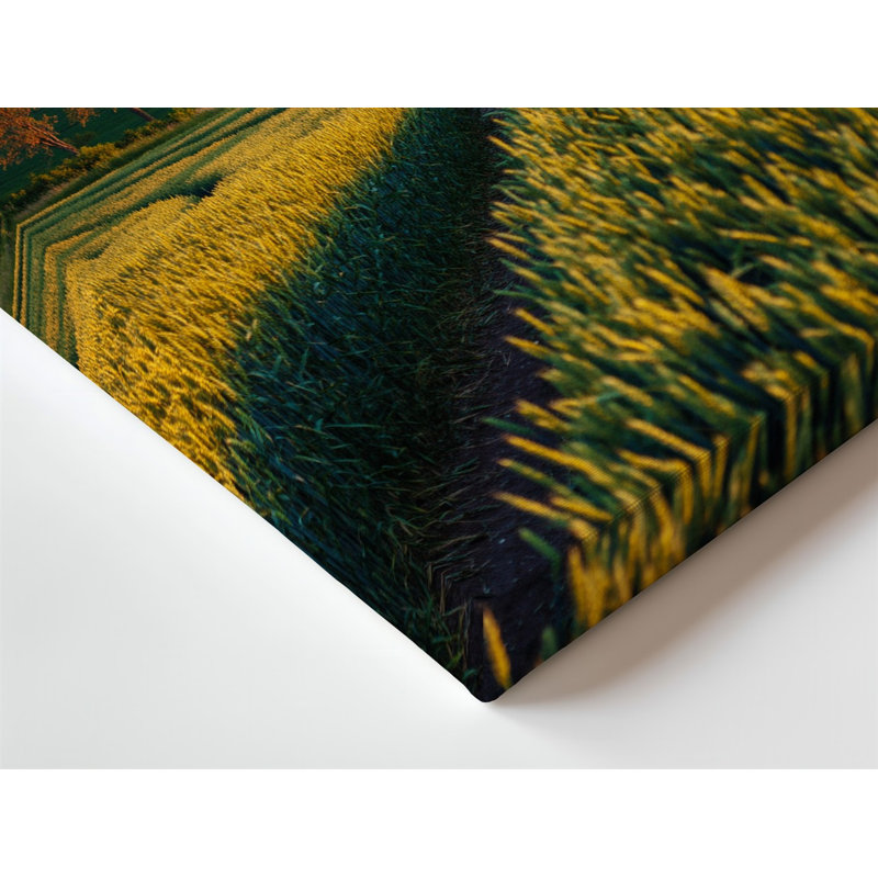 Reproduction d'art sur toile, "Un paysage serein avec de grands champs de blé doré", H 20 po x l 16 po