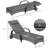 Outdoor Chaise Lounge, 5-Level Adjustable Backrest Rattan Pool Lounge Chair With Wheels, Cushion & Headrest, Gray-949075864-949075870