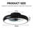  Flush Mount Ceiling Fan With Remote And Light, Black, Bladeless Ceiling Fan