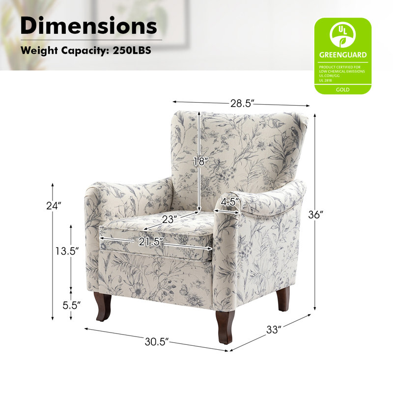 Paire de fauteuils en bois manufacturé et l 30,5 po Alikah, Mélange de polyester blanc