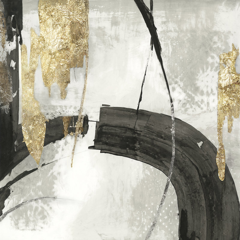 «Black Ink I Gold Version», reproduction d'art sur toile non encadrée