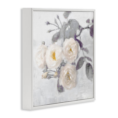 Giclée blanche encadrée de fleurs blanches, design par Emily Ford
