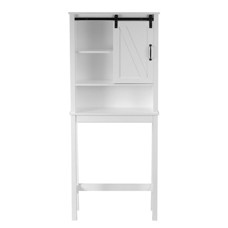 66.9'' H Over-the-Toilet Bathroom Storage Cabinet with Sliding Barn Door