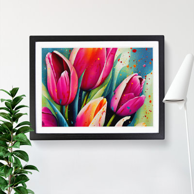 Tulip Flower Splash Vol.4 Abstract - Framed Print