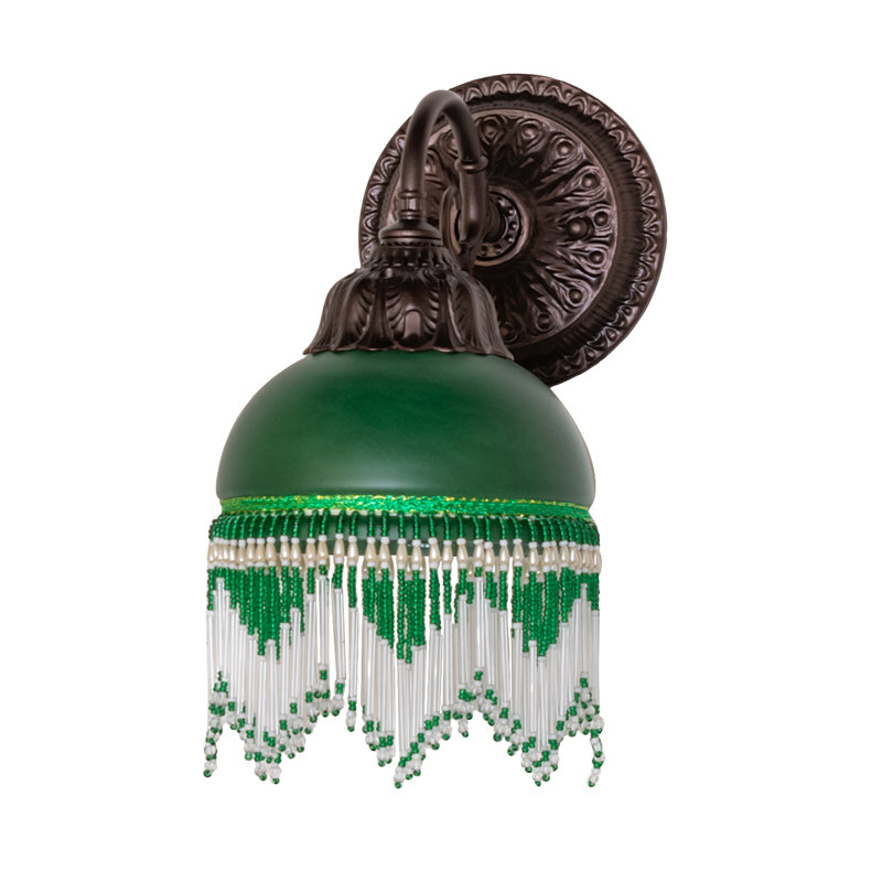 1 - Light Armed Sconce, 6" H x 6" W x 6" D, Green
