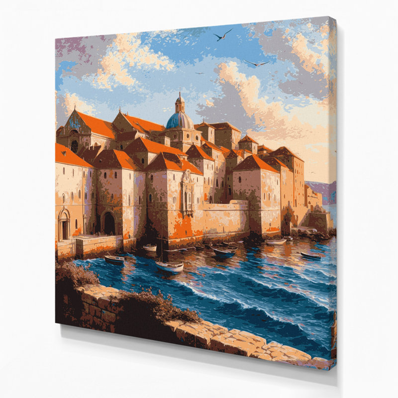 Art mural sur toile grise avec villes de Comte, H 12 po x l 12 po