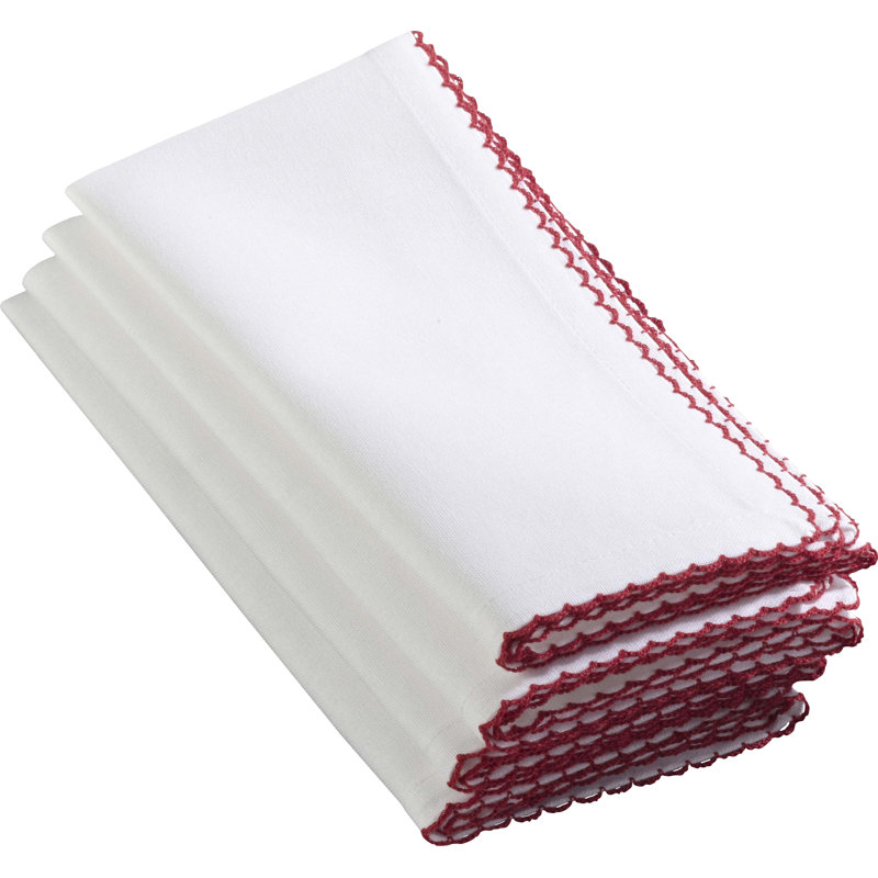 Vessie Cotton Square Napkin, Red, 6" x 6"