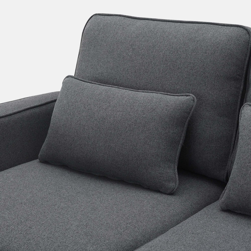 Gokdeniz Upholstered 114.2'' Sofa, Dark Gray 100% Polyester