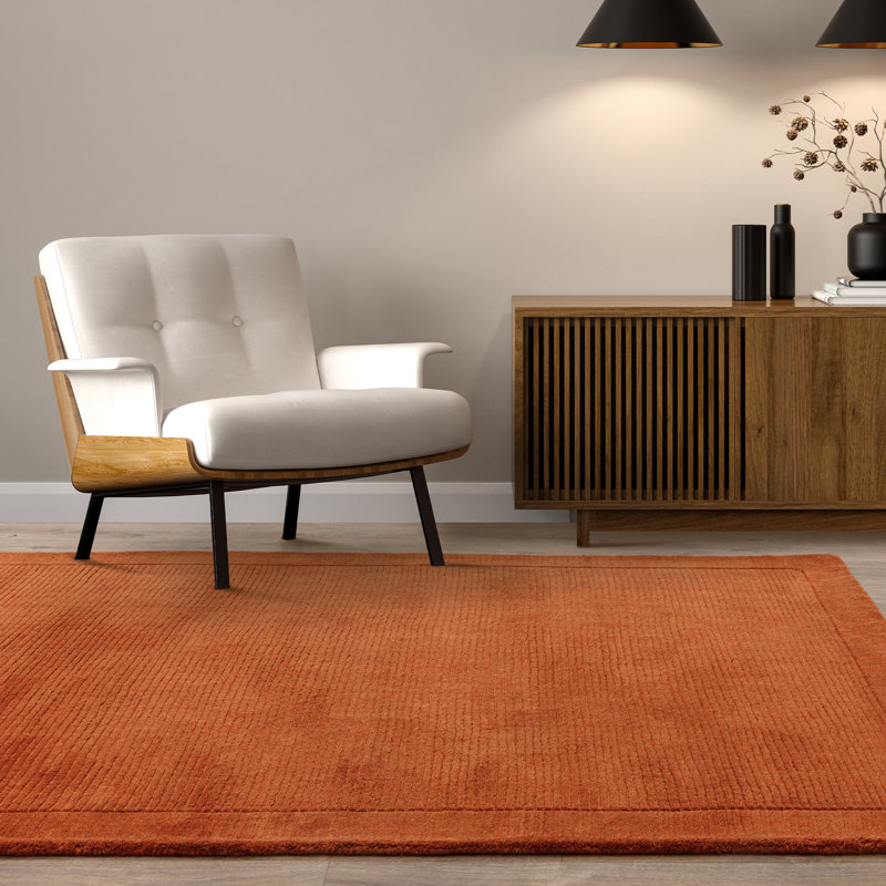 Ned Hand Tufted Wool Terracotta Rug, Rectangle 160 x 230cm