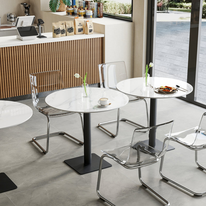 Round Sintered Stone Pedestal Dining Table