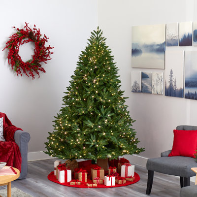 Sapin de Noël artificiel vert 7 'avec 850 lumières claires