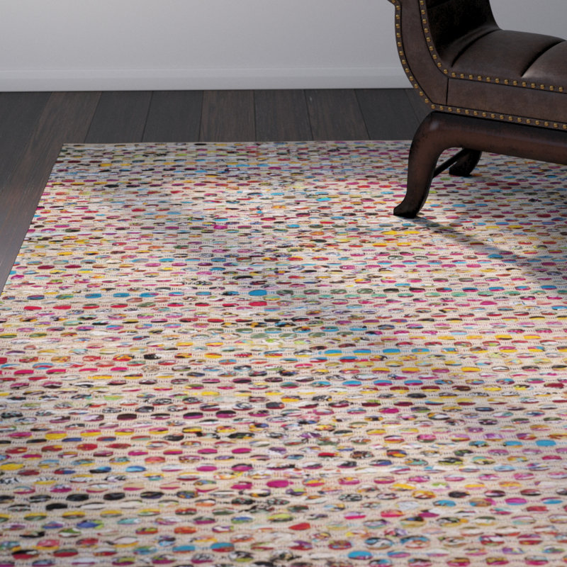 Tapis naturel / multicolore en jute / sisal à tissage plat Herzig, Rectangle 5 pi x 8 pi