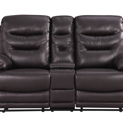 Causeuse inclinable en cuir avec dossier en fibre et base en acier Global United