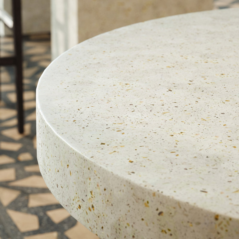 Round Circa 4 Dining Table, 47.25" Round, Dining Table (30.25" Height), Ivory Terrazzo